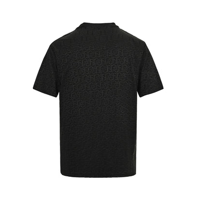 25ss ice silk dark pattern jacquard short sleeved shirt