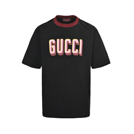 25ss collar contrasting foam printed short sleeved shirt