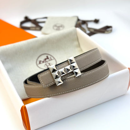 Infini Reversible Belt 24mm Gray Epsom Silver Buckle