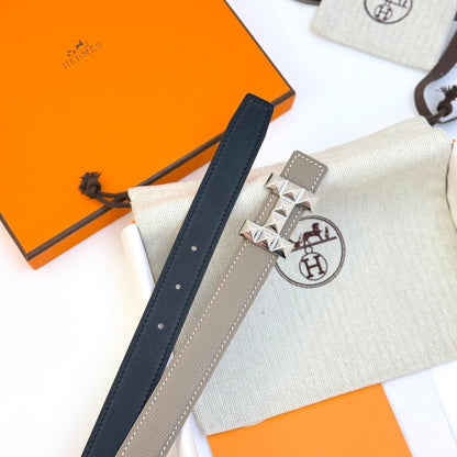Infini Reversible Belt 24mm Gray Epsom Silver Buckle