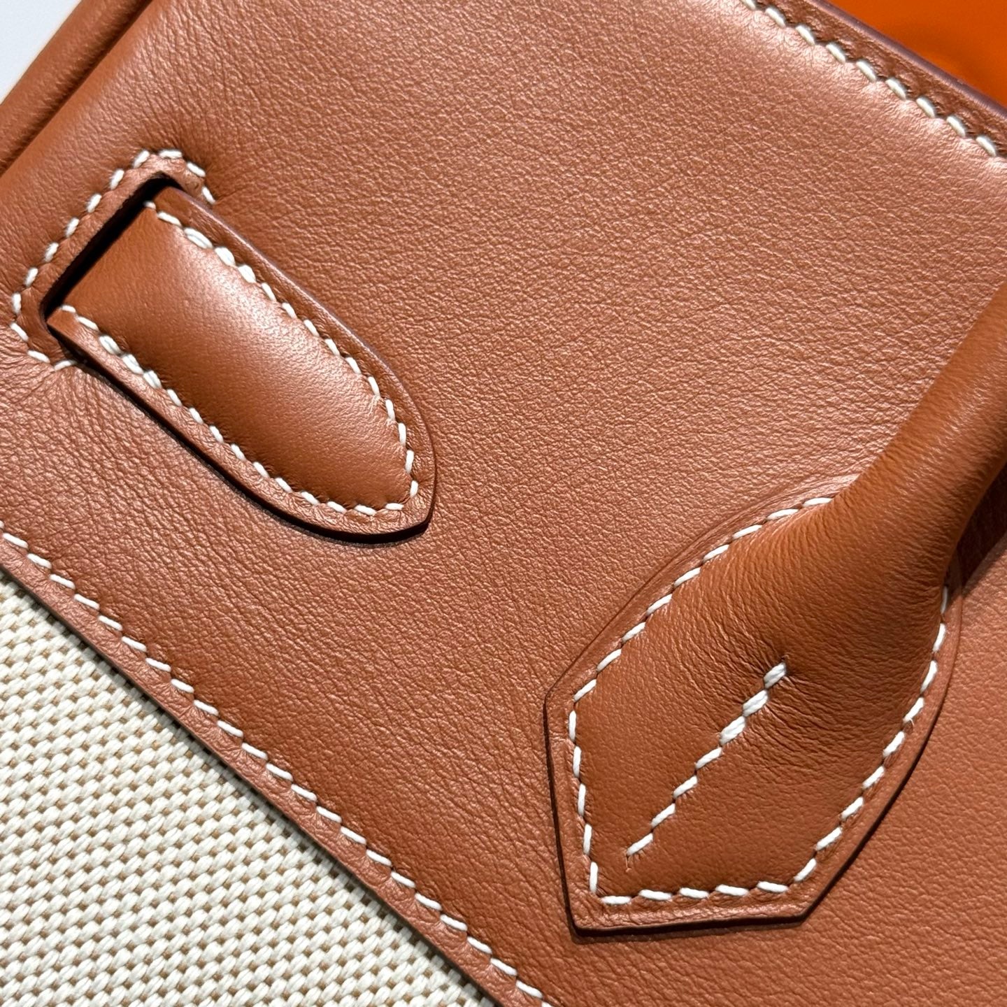 Birkin 30cm Golden Brown Swift Cowhide With Horse Totem Beige Canvas Fabric Ghw 249975