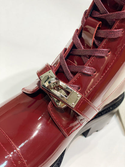 Funk Ankle Boot Red Shiny Cowhide 348024