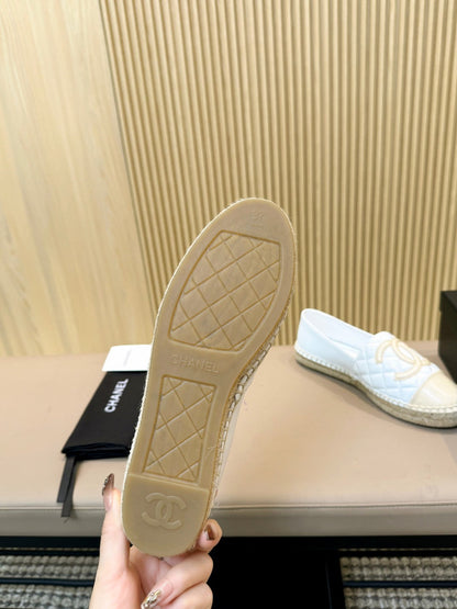 espadrilles white beige quilted caflskin