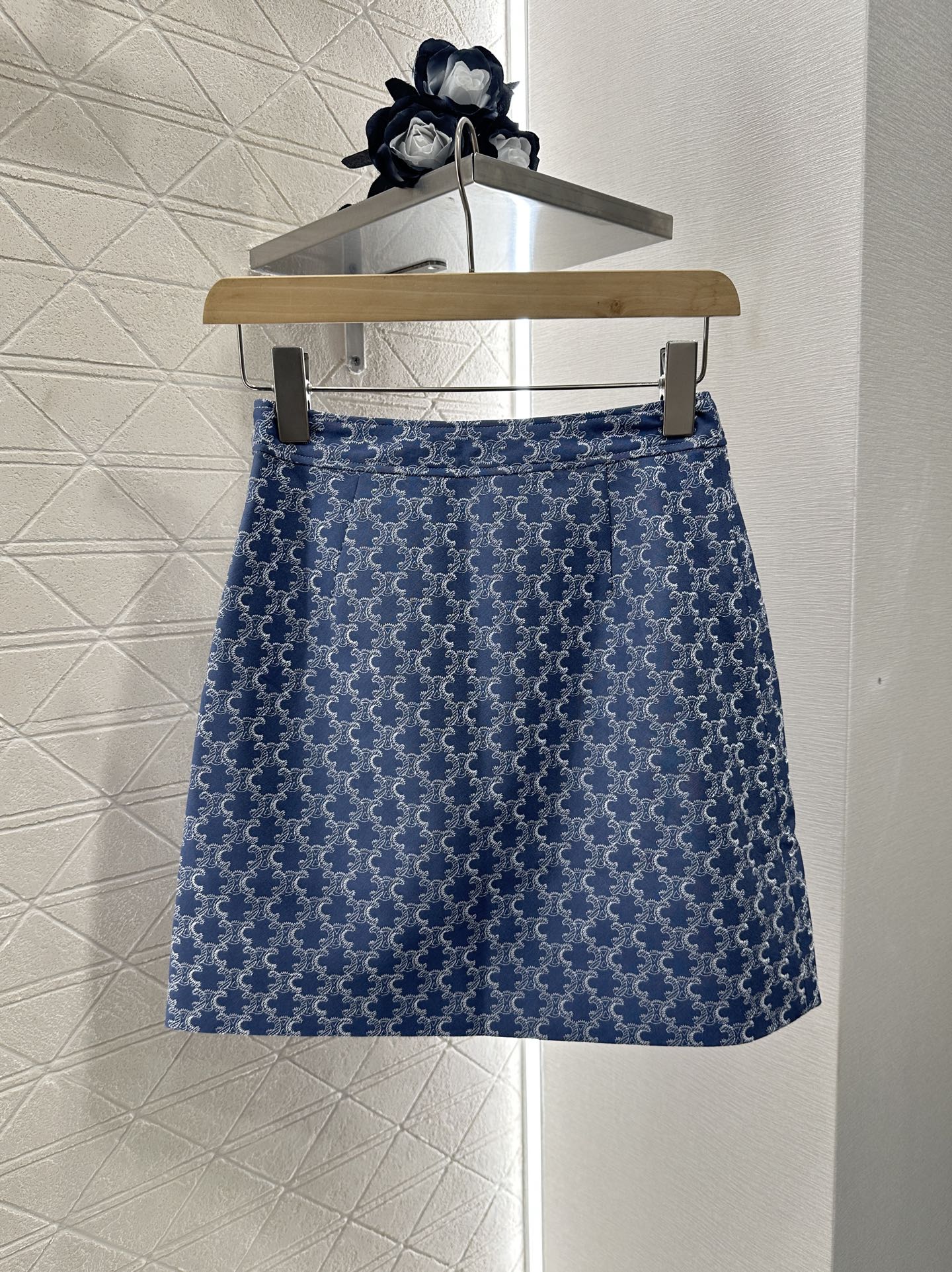 2025 new embroidered denim lapel jacket skirt suit