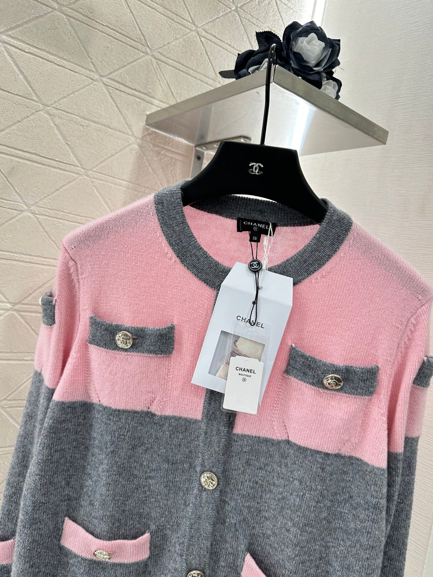 C 25 Knit Cardigan and Skirt Set