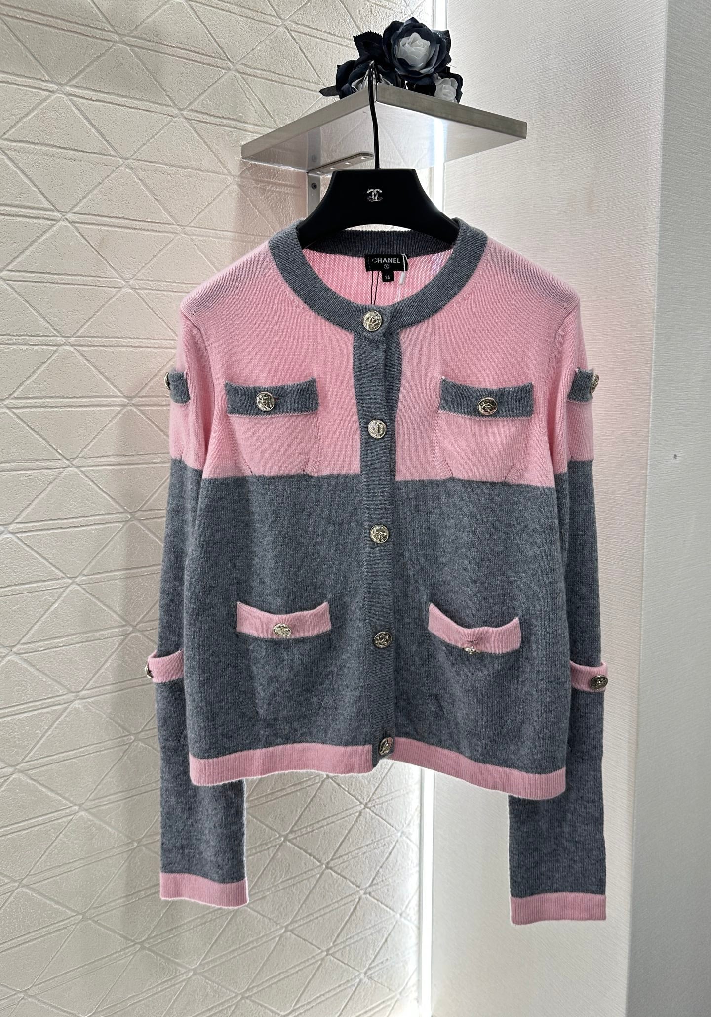 C 25 Knit Cardigan and Skirt Set
