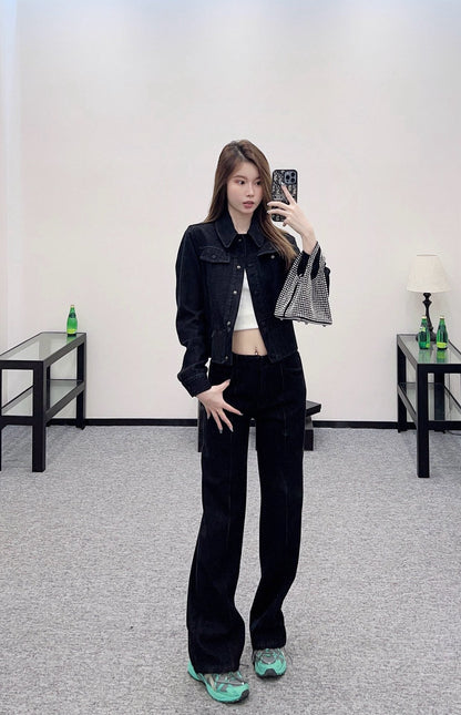 25 Retro Denim Jacket and Pants Set