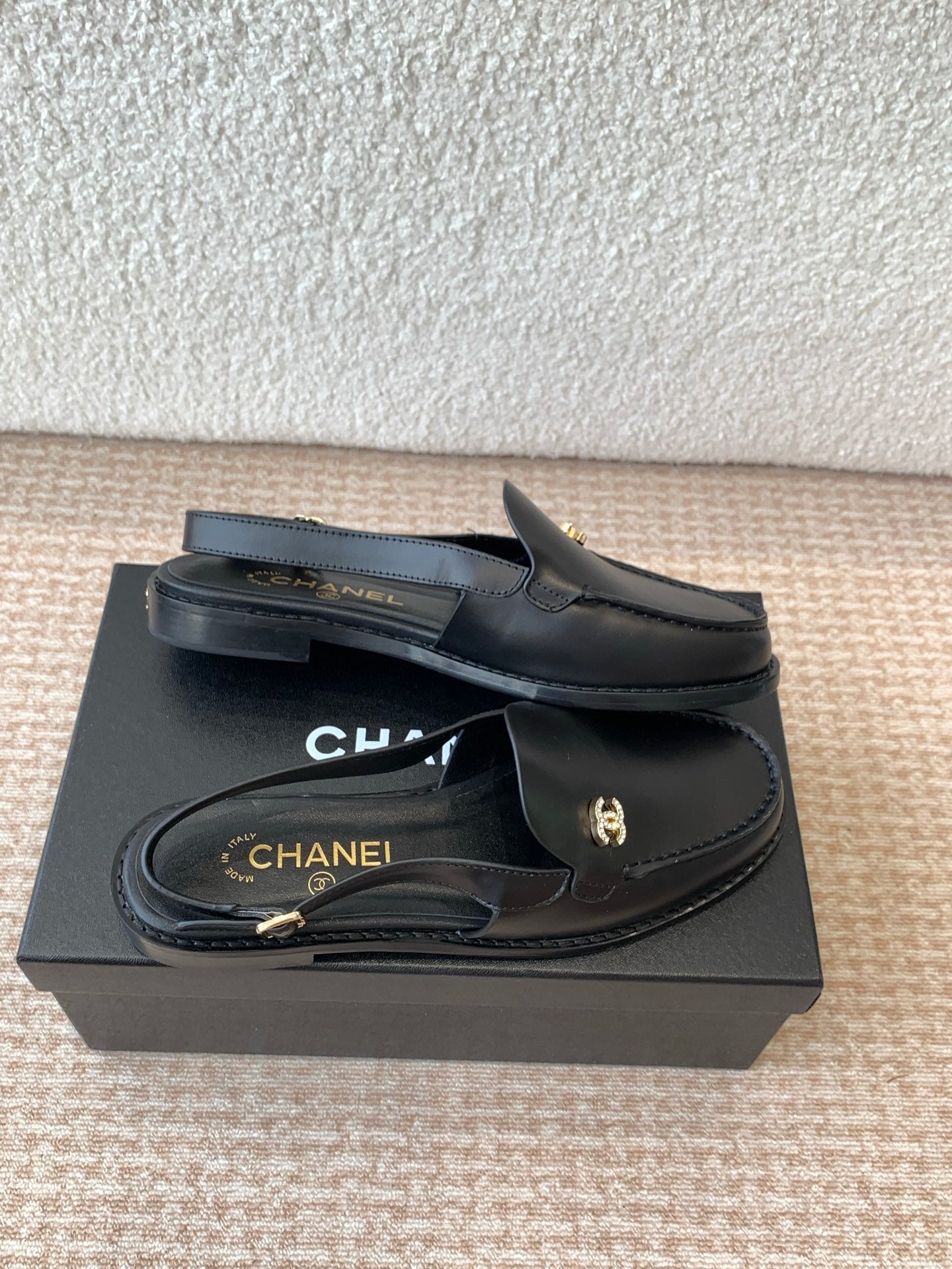 25S Slingback Loafer Black Calfskin