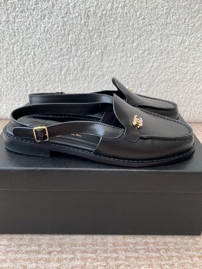 25S Slingback Loafer Black Calfskin