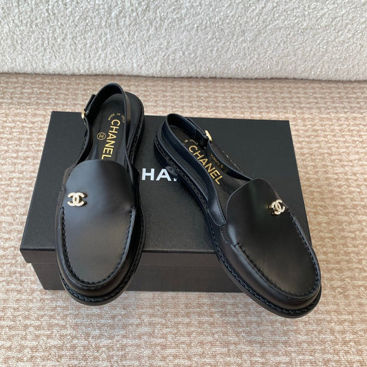 25S Slingback Loafer Black Calfskin