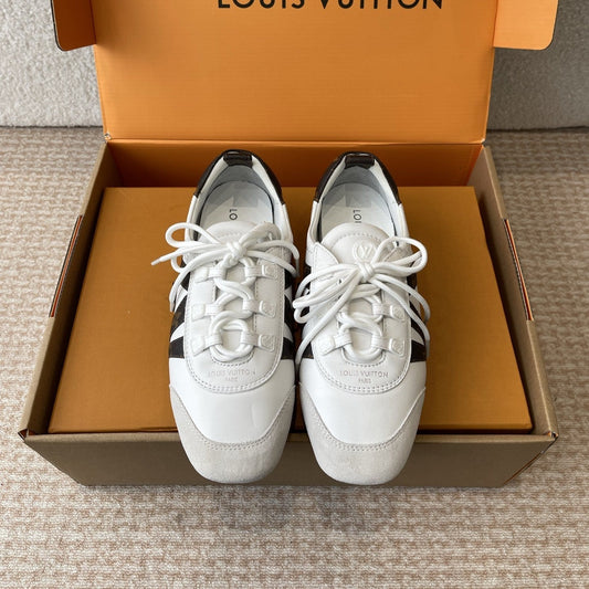 Sneakerina White Calfskin With Brown Monogram Canvas 298819