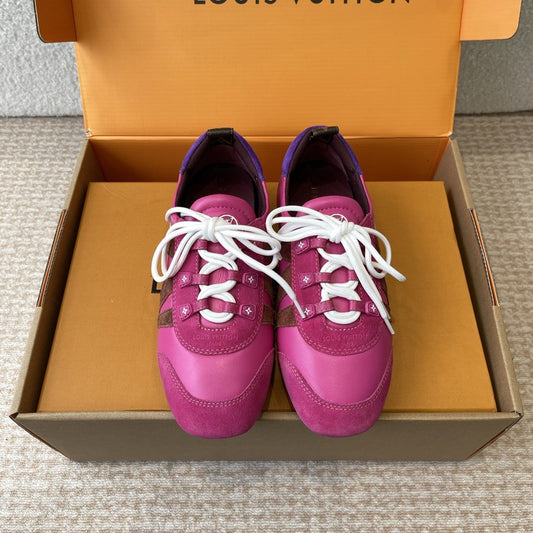 Sneakerina Hot Pink Mix Brown Mix Purple Suede Calfskin With Hot Pink Lambskin 298822