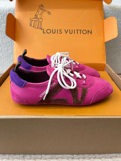 Sneakerina Hot Pink Mix Brown Mix Purple Suede Calfskin With Hot Pink Lambskin 298822