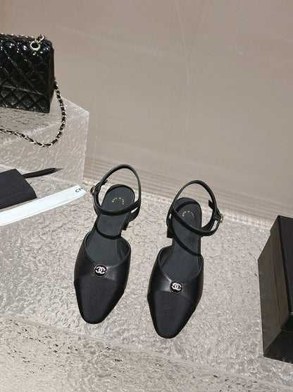 slingbacks 45 black lambskin grosgrain