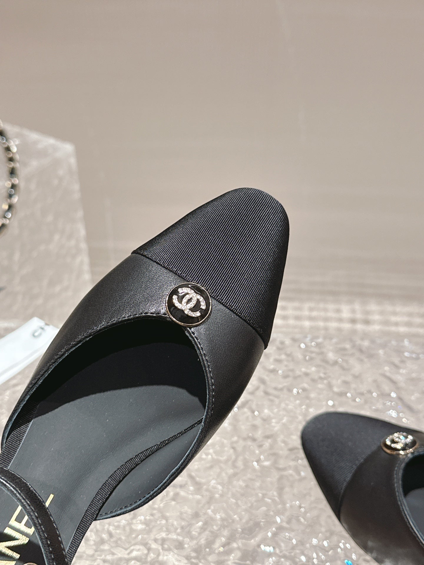 slingbacks 45 black lambskin grosgrain