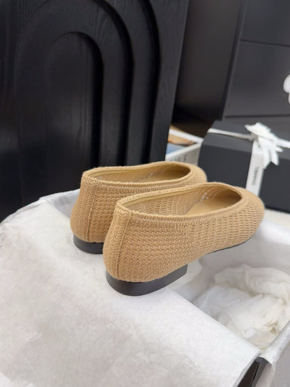 25 Ballet Flat Beige Raffia