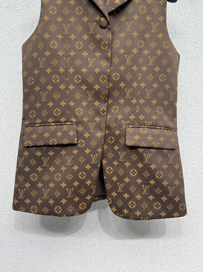 L 25 Classic jacquard fabric monogram suit vest