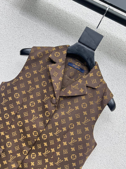 L 25 Classic jacquard fabric monogram suit vest