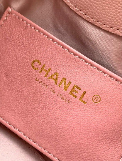 25C Hobo Bags 20cm Light Pink Grained Calfskin