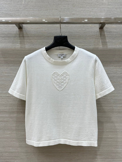 25 new products, love double C knitted short-sleeved top