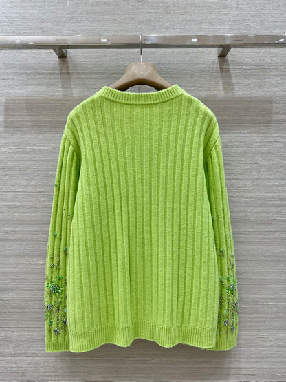 25 new autumn and winter products, heavy beaded embroidered cashmere cardigan