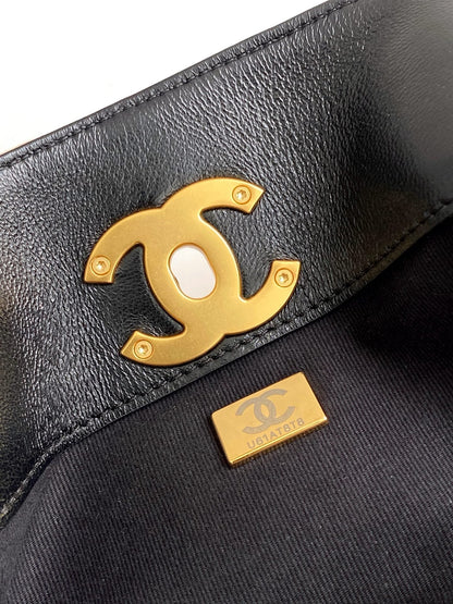25A Small Tote 36cm Brown Suede Black Calfskin