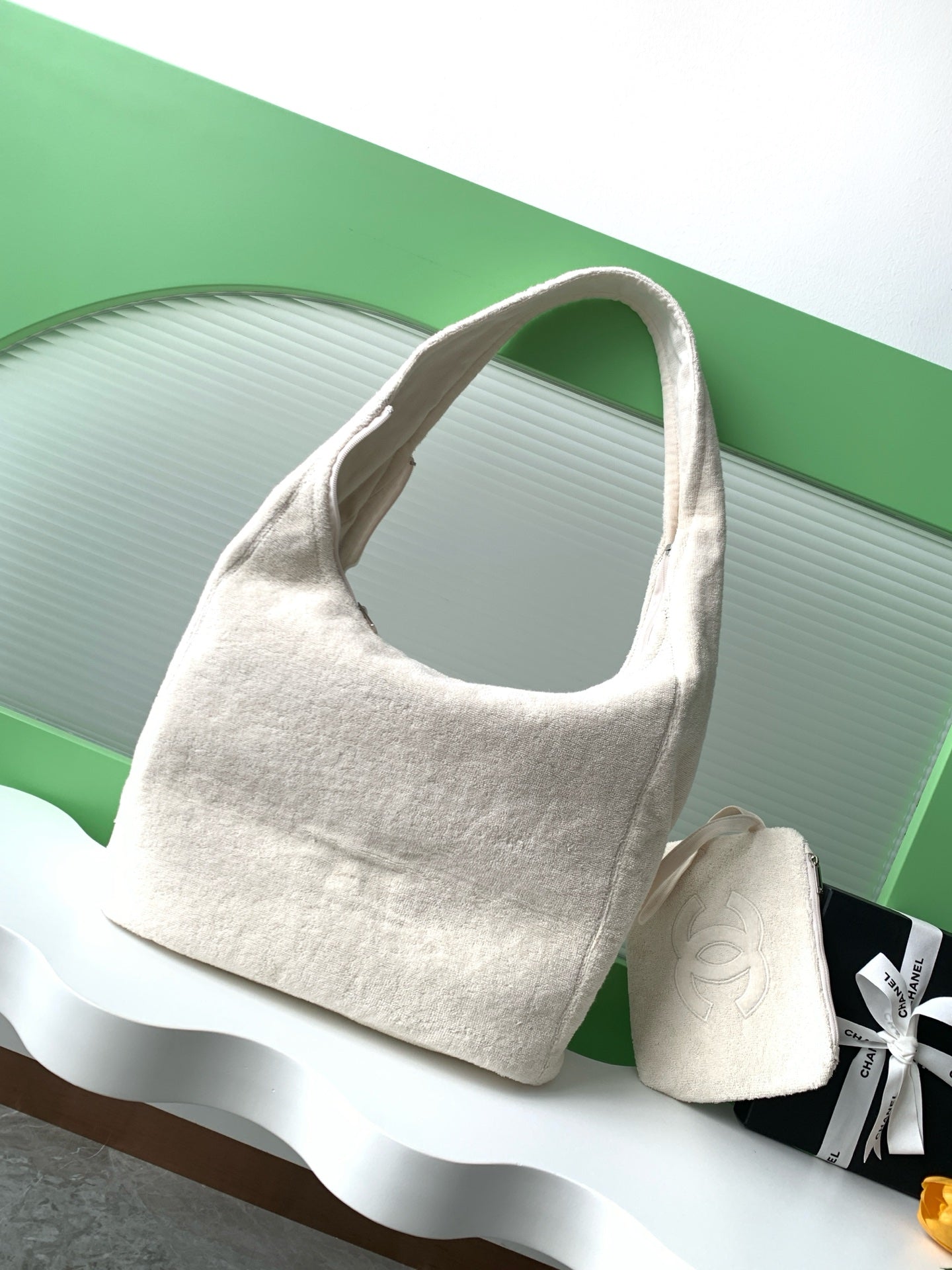 25A Beach Bag 38cm Cream Cotton