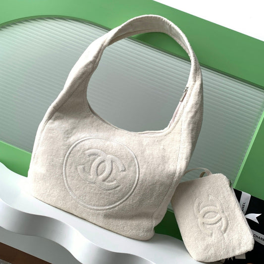 25A Beach Bag 38cm Cream Cotton