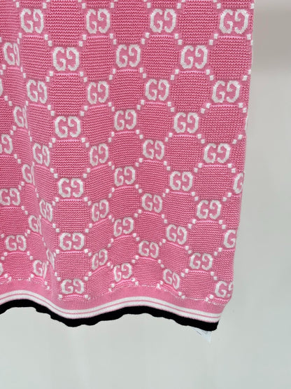 G 25 Appliquéd full print casual knit dress