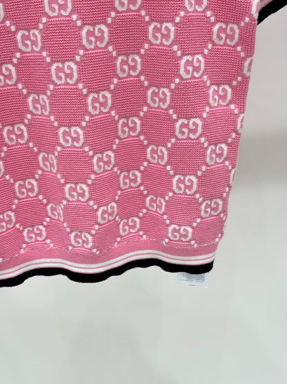 G 25 Early Spring New Appliquéd All-over Print Casual Knit Short Sleeve