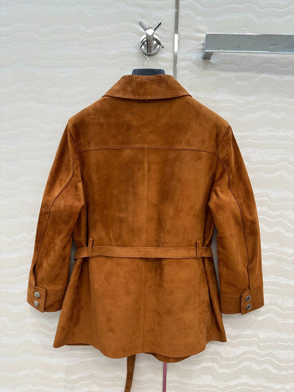 25 Goat leather lapel 9/3 sleeve jacket