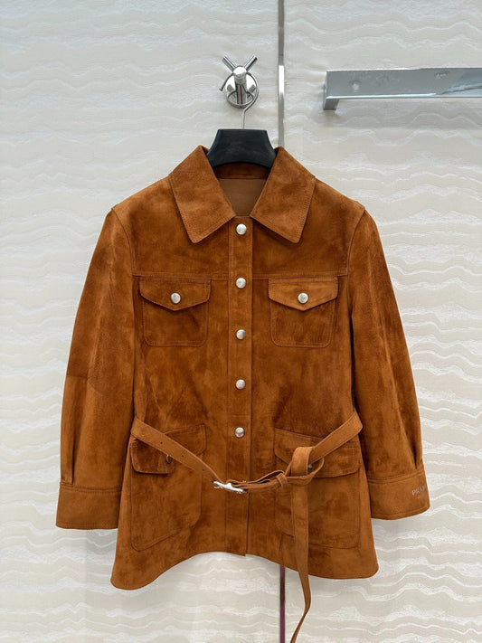 25 Goat leather lapel 9/3 sleeve jacket