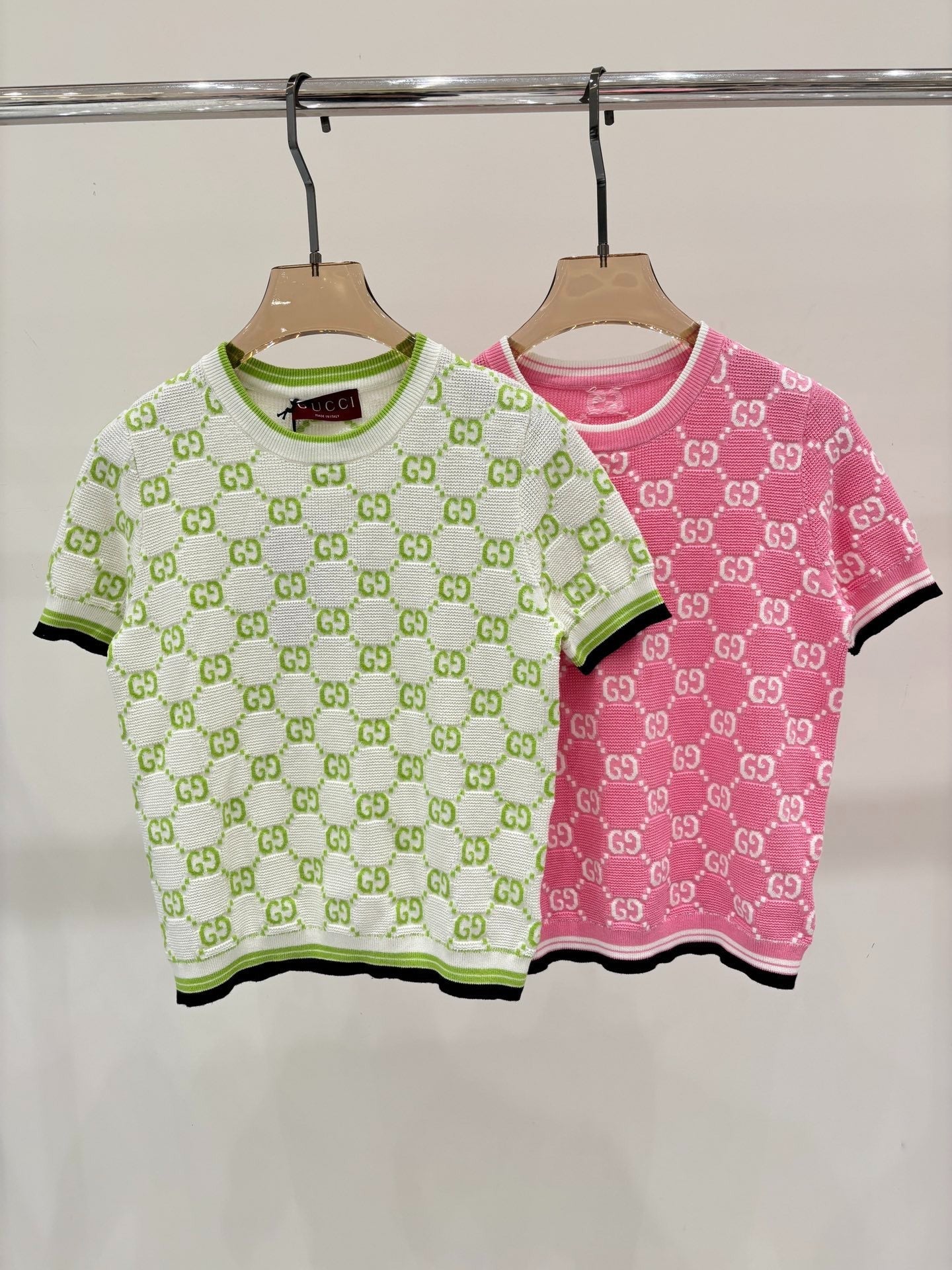 G 25 Early Spring New Appliquéd All-over Print Casual Knit Short Sleeve