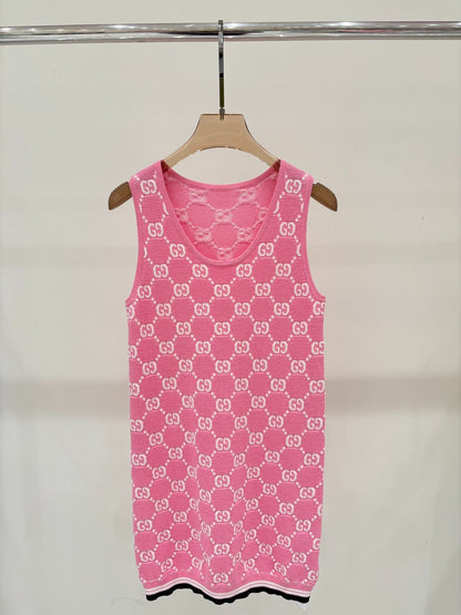 G 25 Appliquéd full print casual knit dress