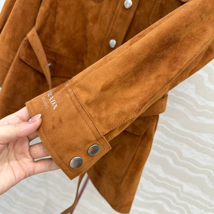 25 Goat leather lapel 9/3 sleeve jacket
