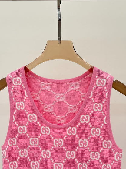 G 25 Appliquéd full print casual knit dress