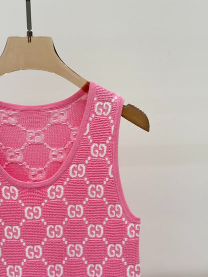 G 25 Appliquéd full print casual knit dress