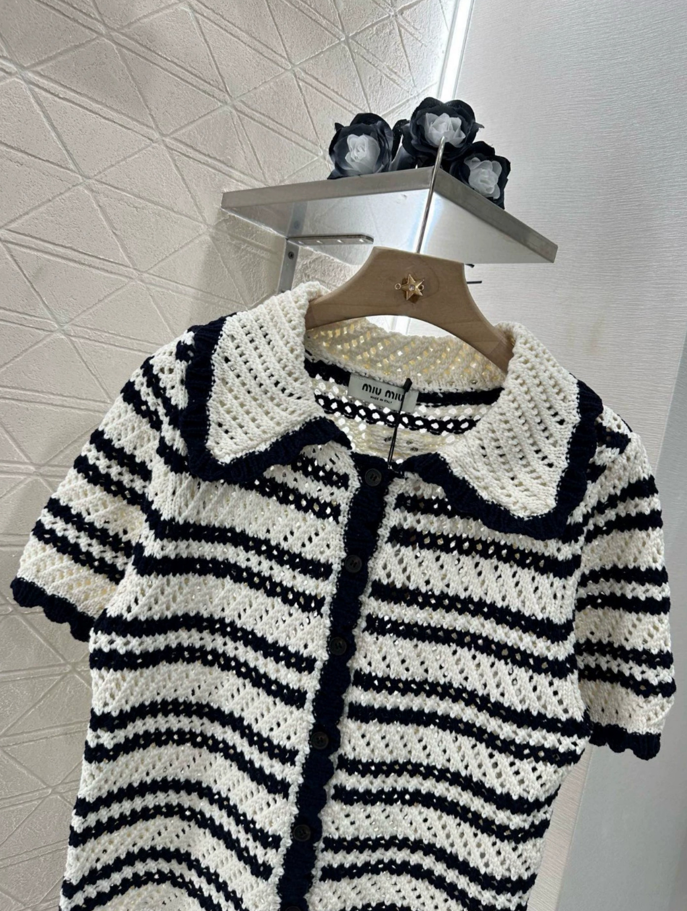 25 new hand-knitted short-sleeved cardigan and skirt suit