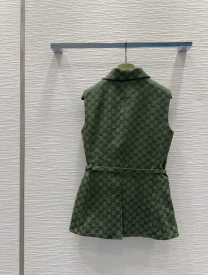 25 new letter jacquard belt lapel vest jacket suit