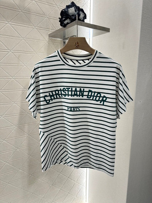 2025 new product Round neck striped short sleeves