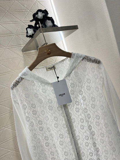2025 new product Lace hooded cardigan