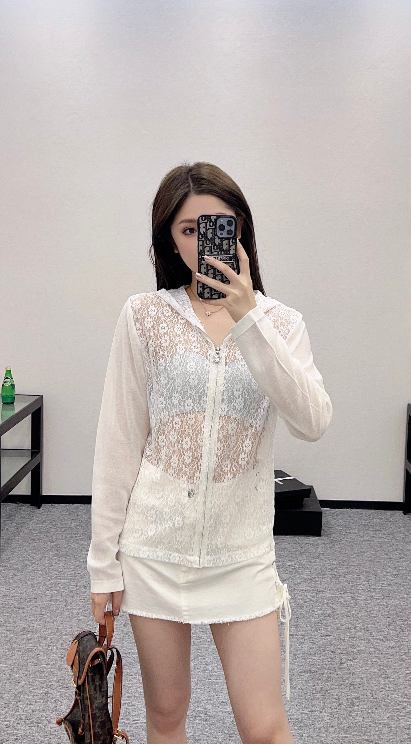 2025 new product Lace hooded cardigan