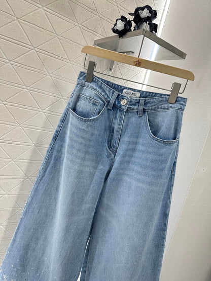 C 2025 new product Heavy sequin jeans