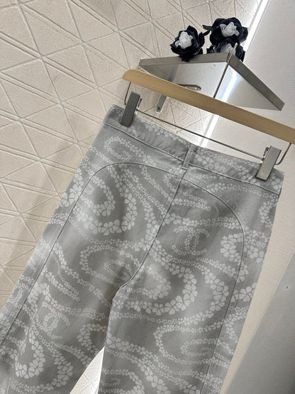 C 2025 new product Laser flared denim trousers