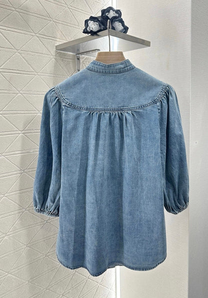 2025 new products Denim top and shorts set