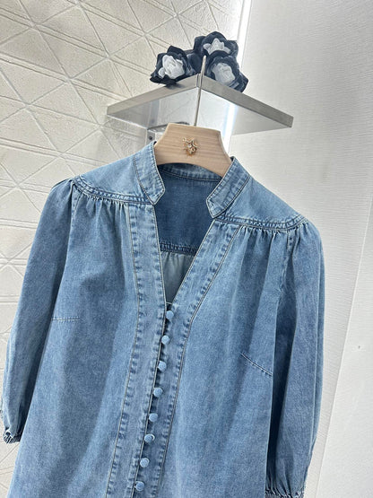 2025 new products Denim top and shorts set
