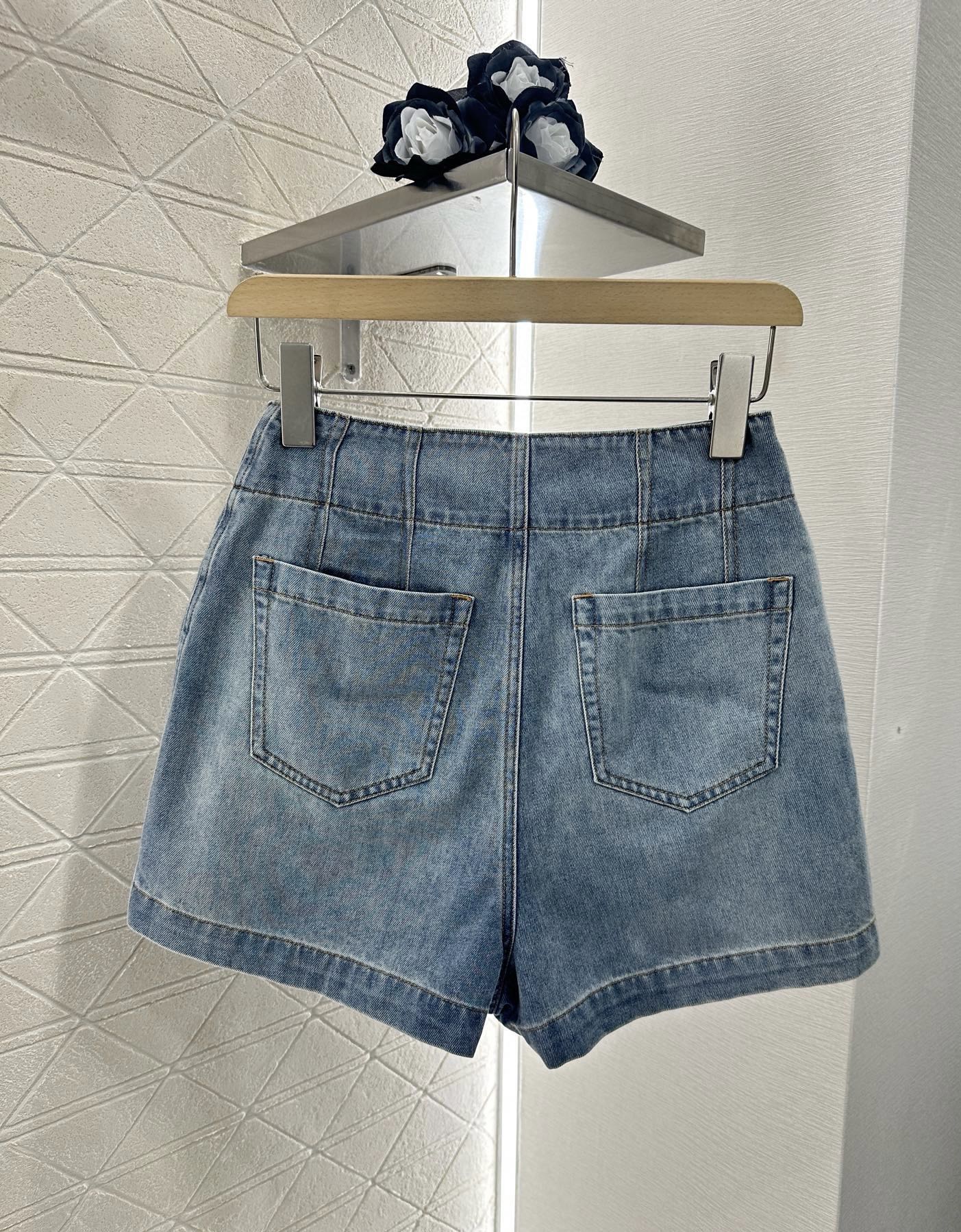 2025 new products Denim top and shorts set