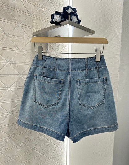 2025 new products Denim top and shorts set