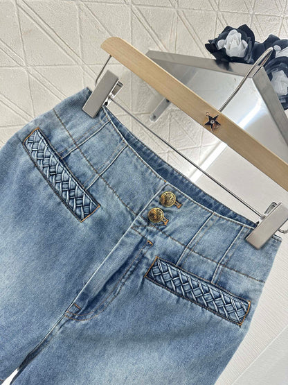 2025 new products Denim top and shorts set