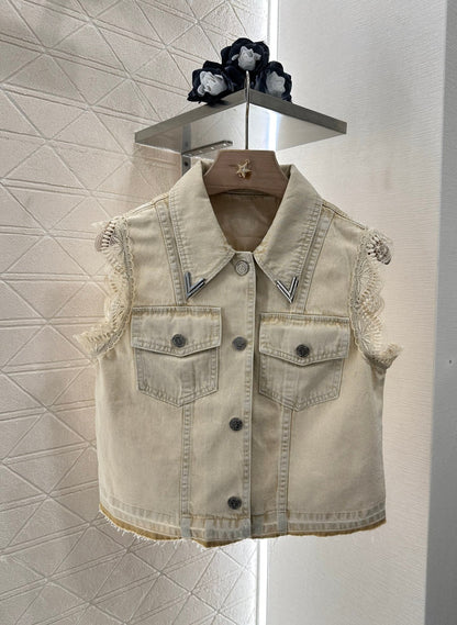 2025 new product Denim lace suit